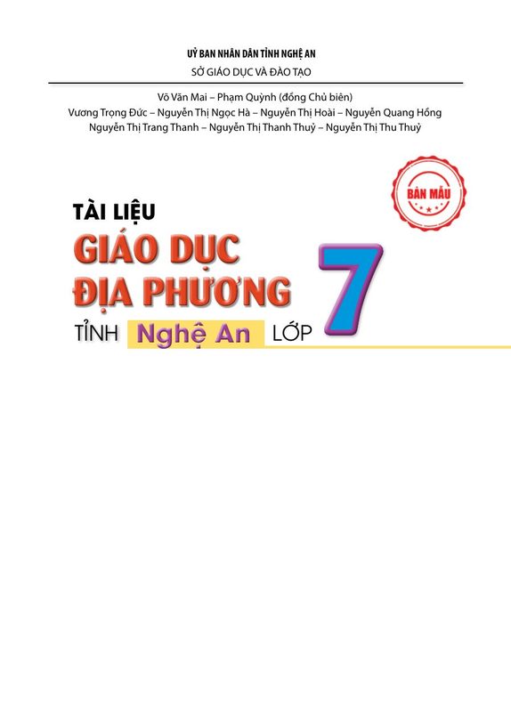 Giáo dục địa phương 7 - Nghệ An