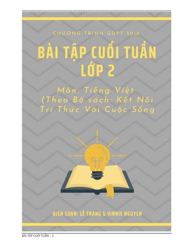 BÀI TẬP CUỐI TUẦN TIẾNG VIỆT LỚP 2