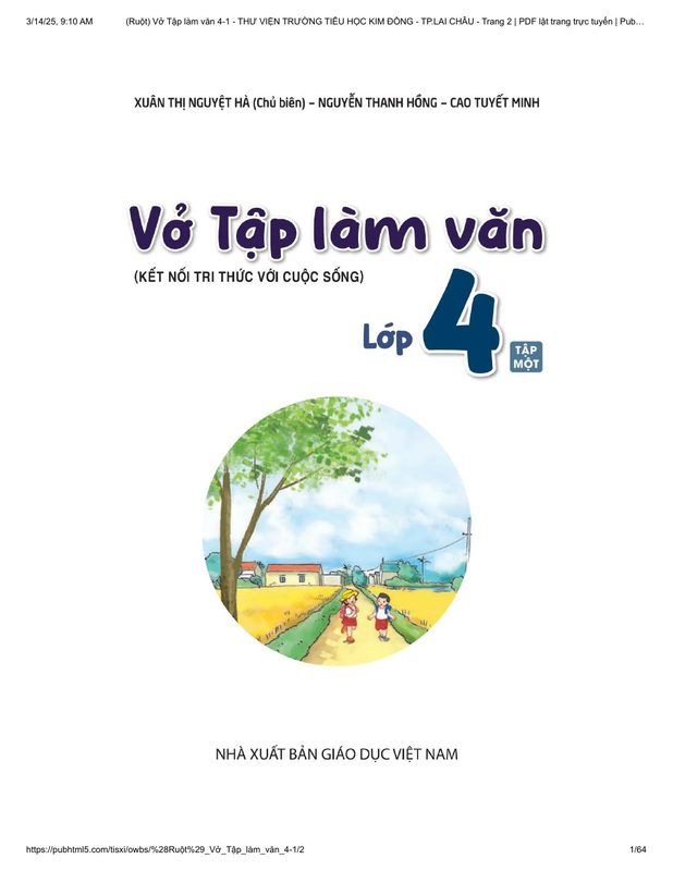 Vở tập làm văn lớp 4 tập 2
