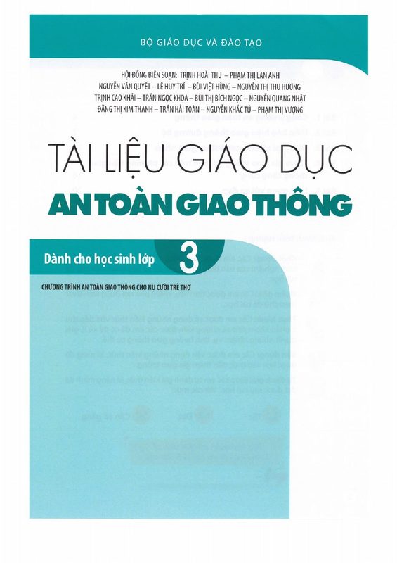 Tài liệu giáo dục an toàn giao thông lớp 3