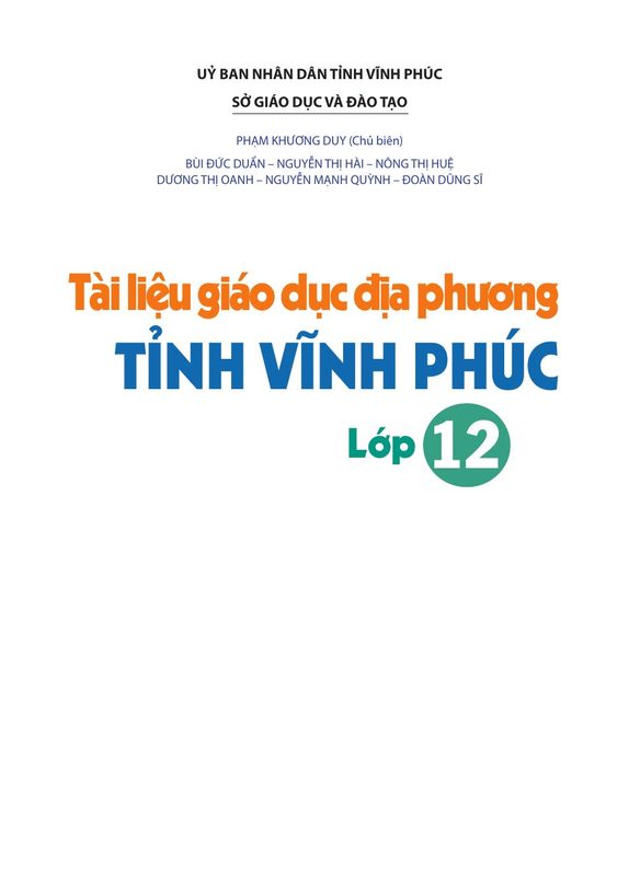 Giáo dục địa phương 12 - Vĩnh Phúc