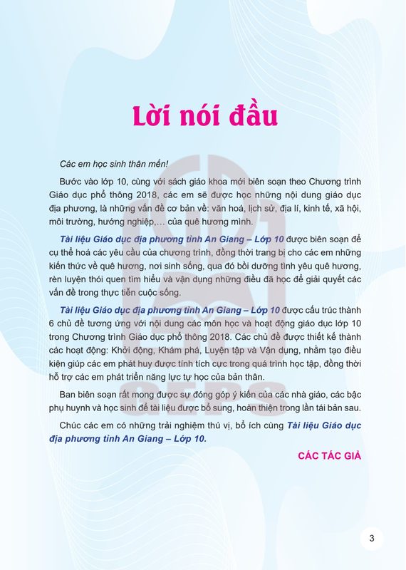 Giáo dục địa phương 10 - An Giang