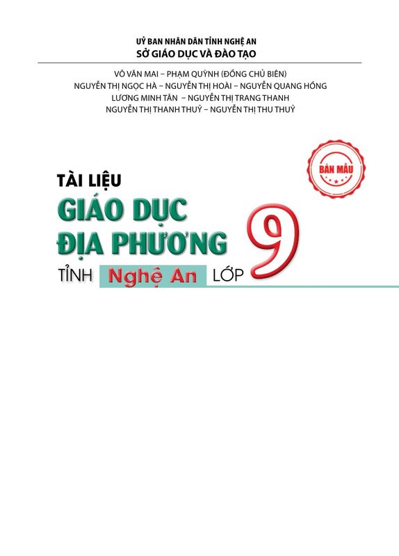 Giáo dục địa phương 9 - Nghệ An