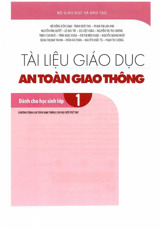 Tài liệu giáo dục an toàn giao thông lớp 1