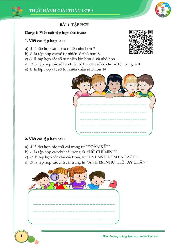 Giải Toán Tập 6 Kết Nối Tri Thức Với Cuộc Sống Tập lớp 1