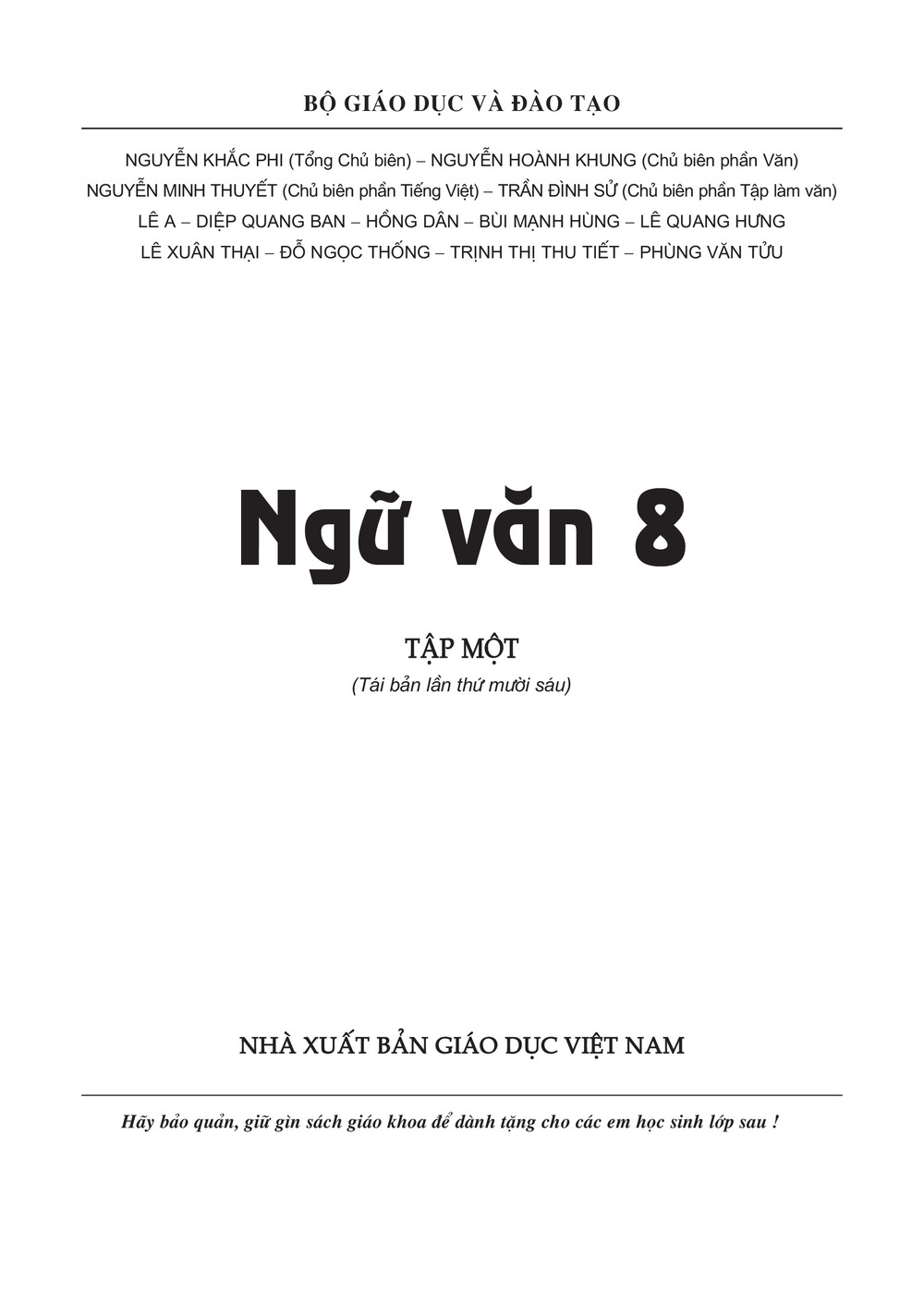 Ngữ văn 8 Tập 1
