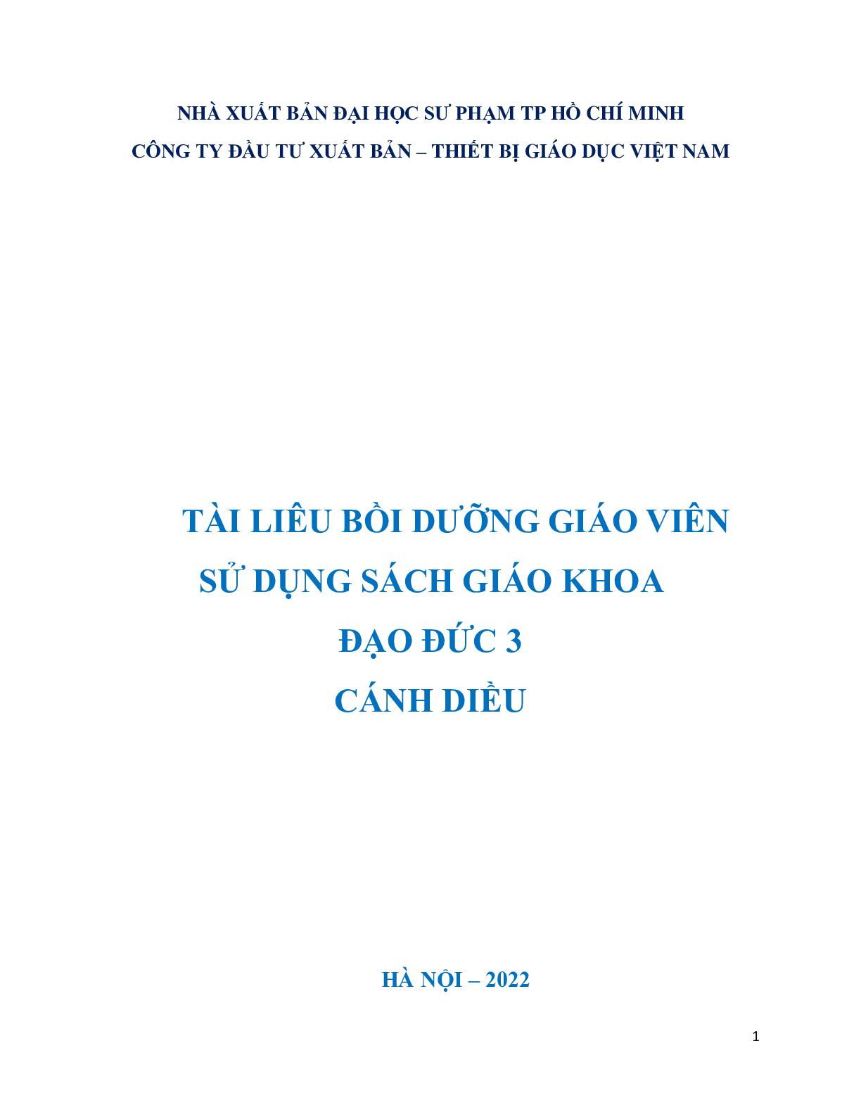 BDGV Đạo đức 3 - Cánh Diều