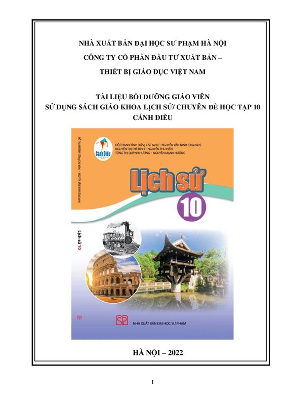 BDGV Lịch sử 10 - Cánh Diều